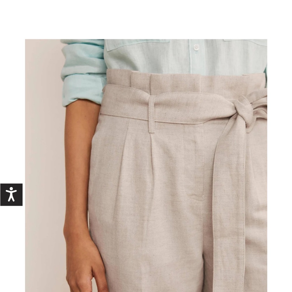 Boden Ludgate Paperbag Trouser Pants Ecru - Picture 3 of 8